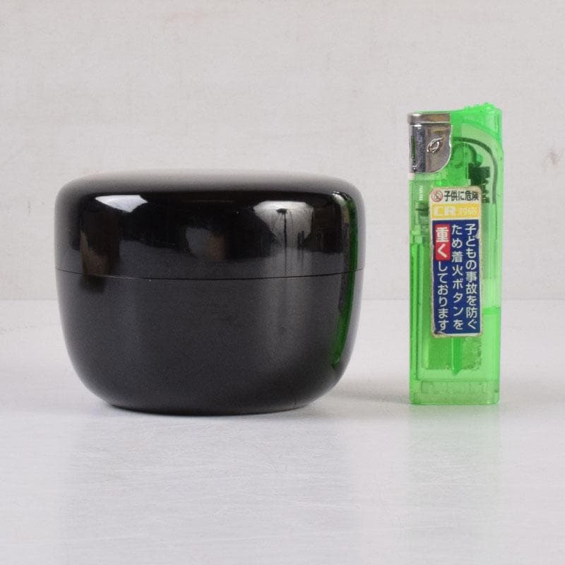 茶道具　黒漆　平棗　伊藤春宗造　共箱　V　8410