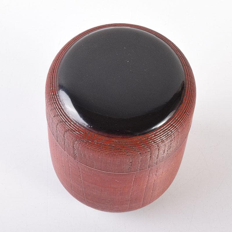 茶道具　輪島塗　久世宗春作　千筋涌茶入　棗　共箱　V　6886