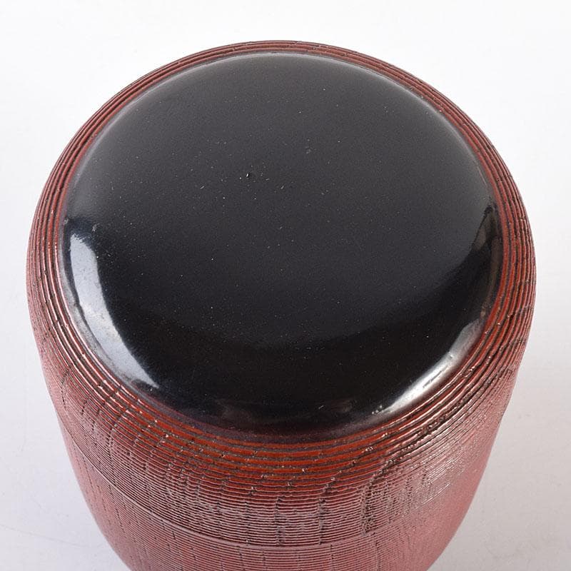 茶道具　輪島塗　久世宗春作　千筋涌茶入　棗　共箱　V　6886