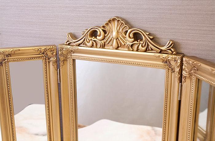 アウトレット セール品 チャーチルウッド スリーサイドミラー 三面鏡 ゴールド