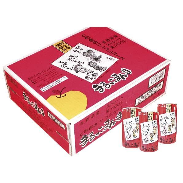 ストレート果汁100%りんごジュース まるっこまんま赤箱 195g缶30本入2箱
