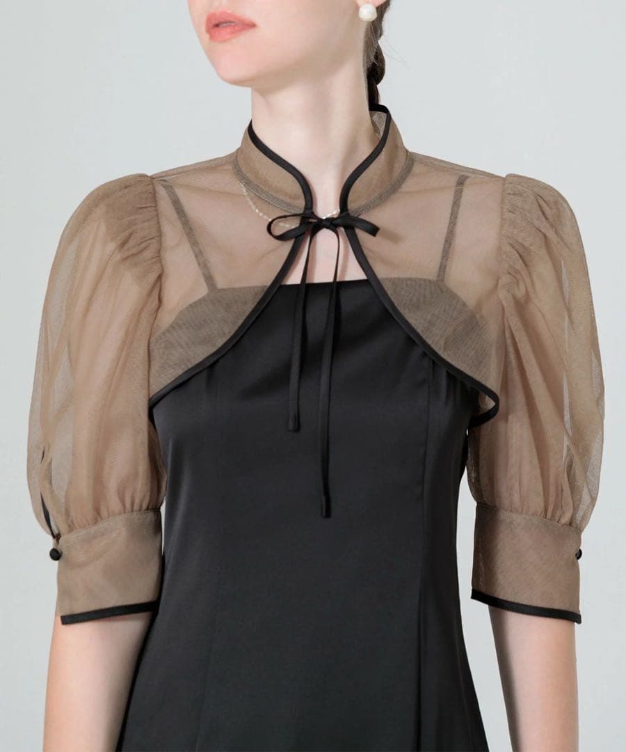 ショートボレロマーメイドワンピースセットアップロングドレス【S】