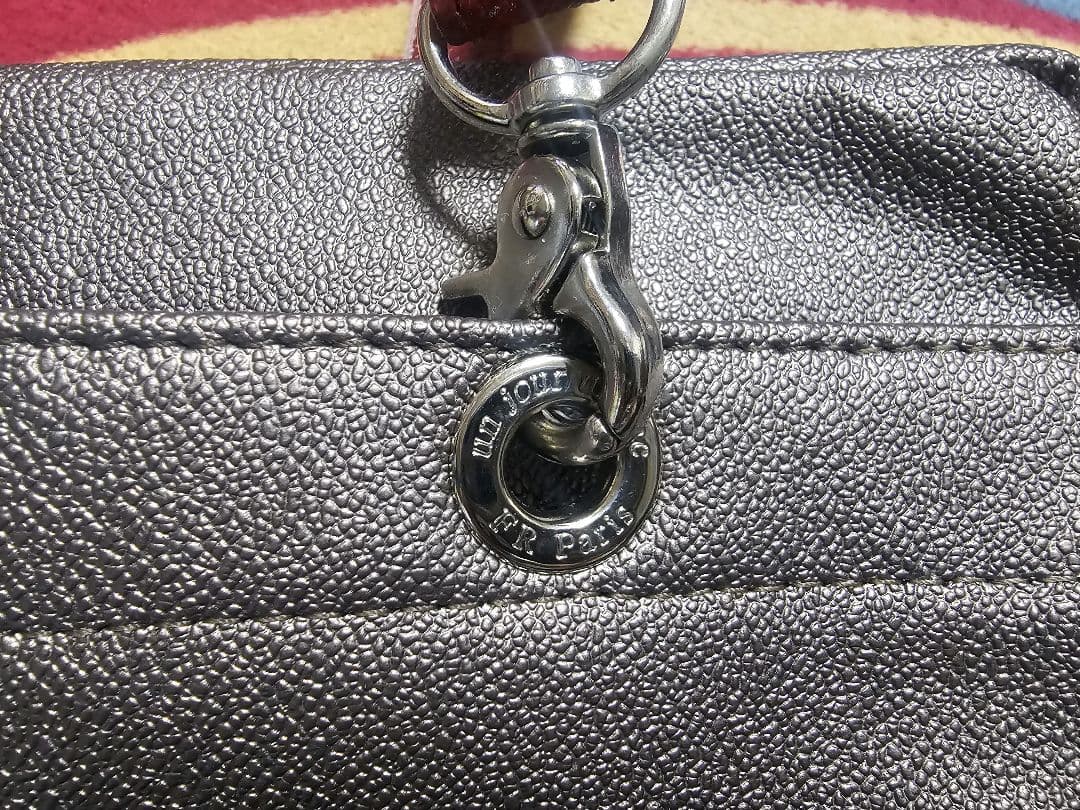 アンジュールアンサック　メタリックグレー ボックス型バッグ