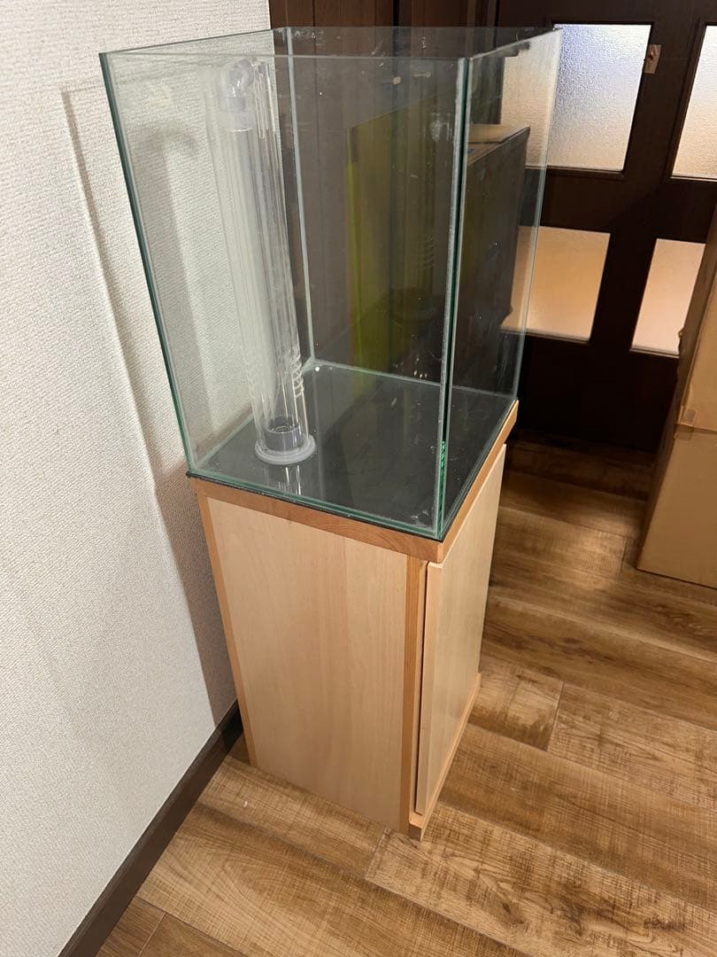 オーバーフローガラス水槽 +キャビネット クロミス製30×30×45