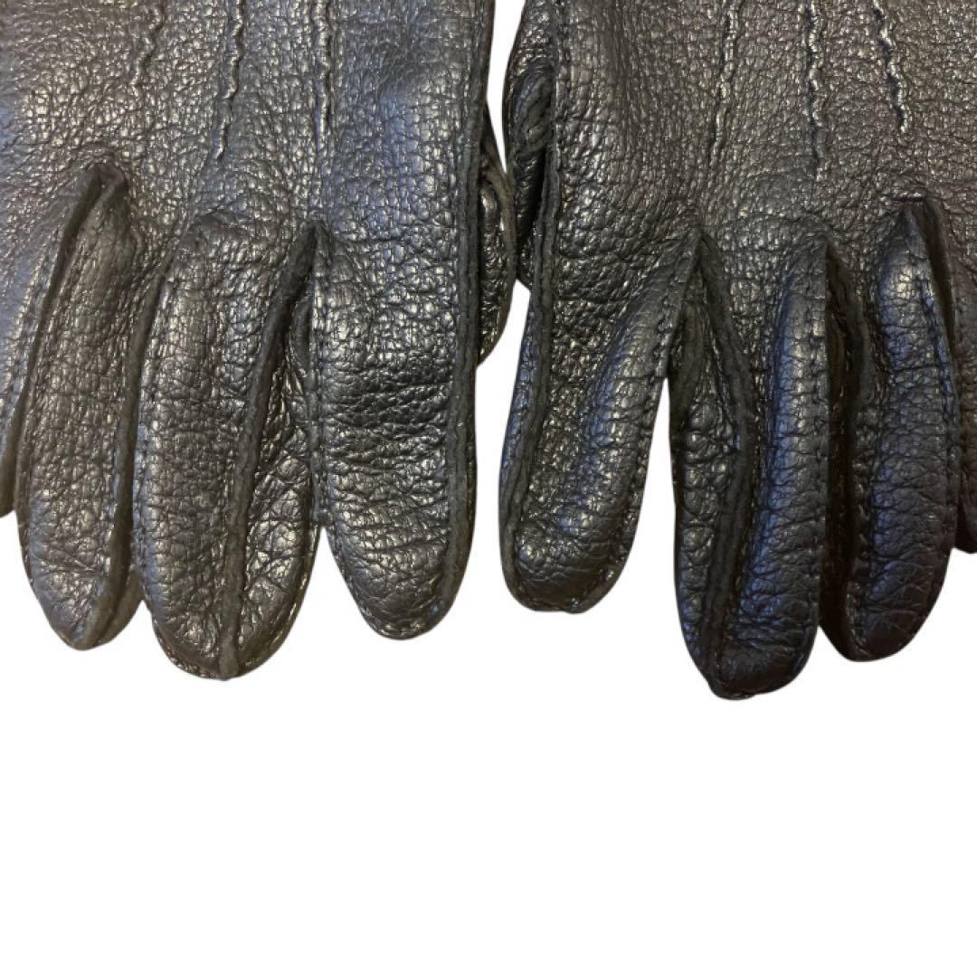 デンツ　ペッカリー　手袋　裏地なし　サイズ8H　BLACK