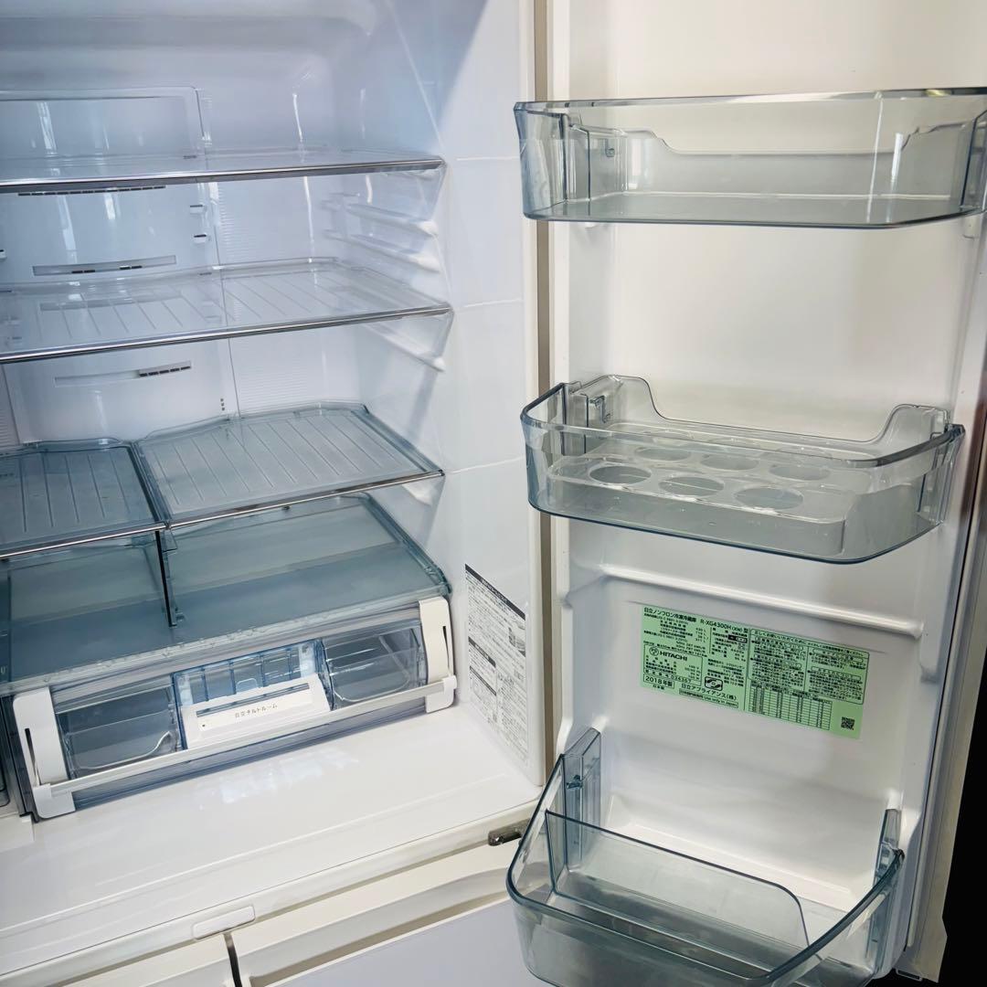 日立 430L 冷蔵庫 大容量 おしゃれガラス面 ファミリー【地域限定配送無料】