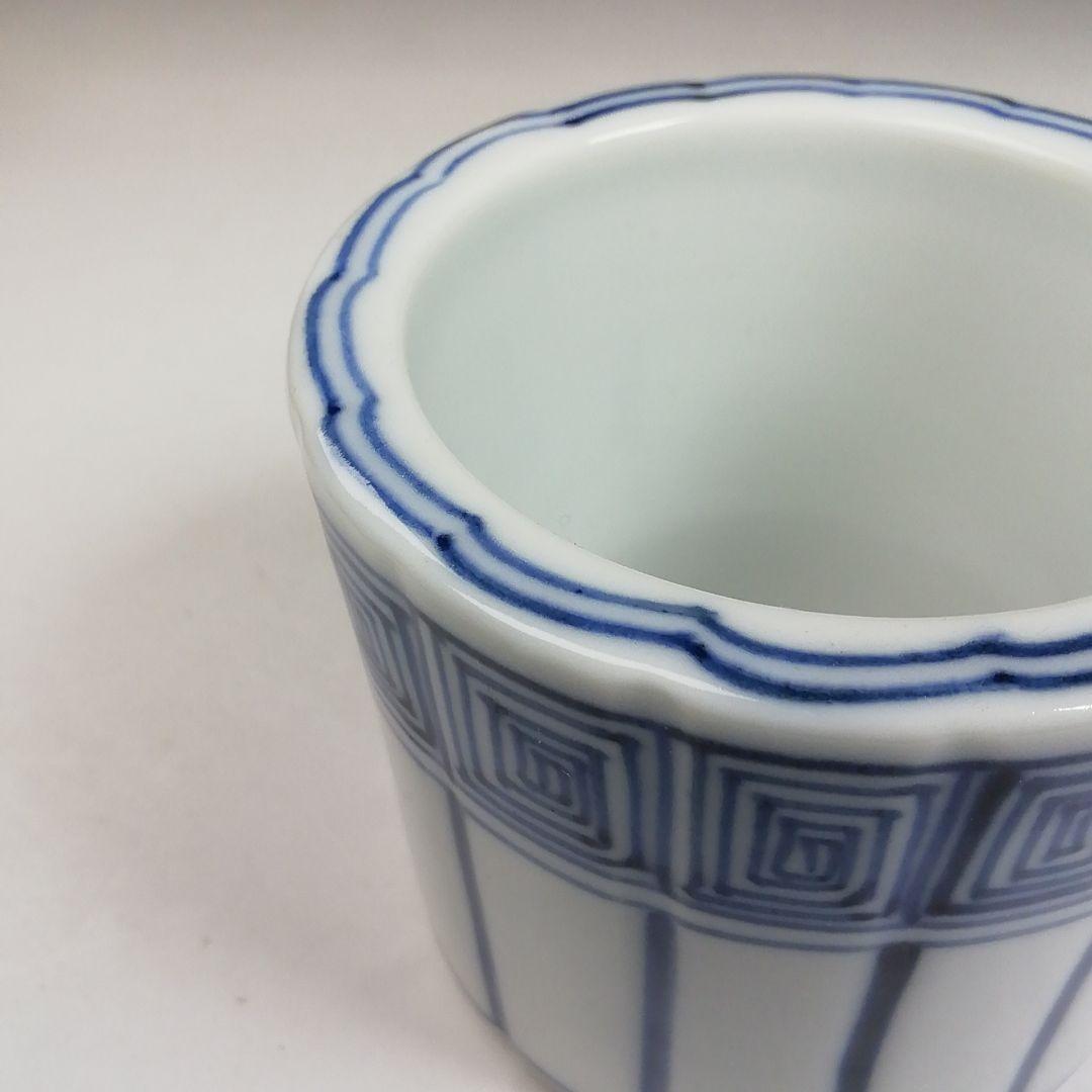 Ｗ１０１　蓋置　『染付　桶川』『西村徳泉 造』　共箱　茶道具