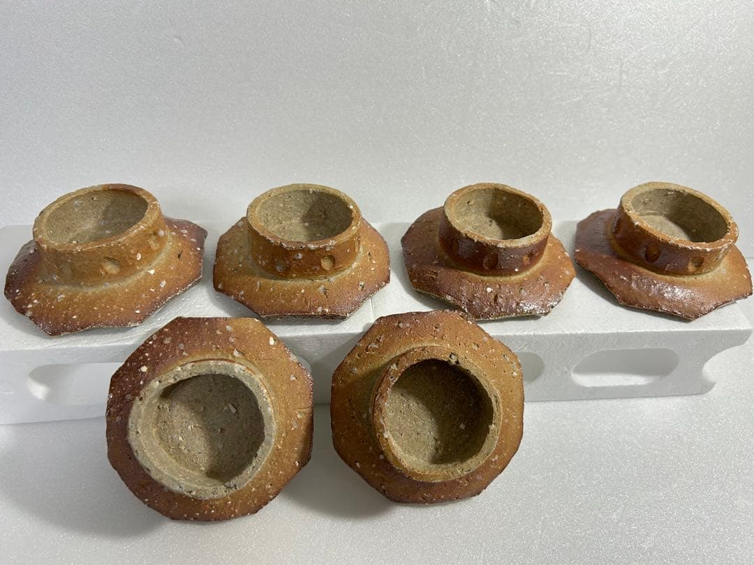 榎本合歓さん 焼きしめ 八角皿 6枚セット 10.0cm