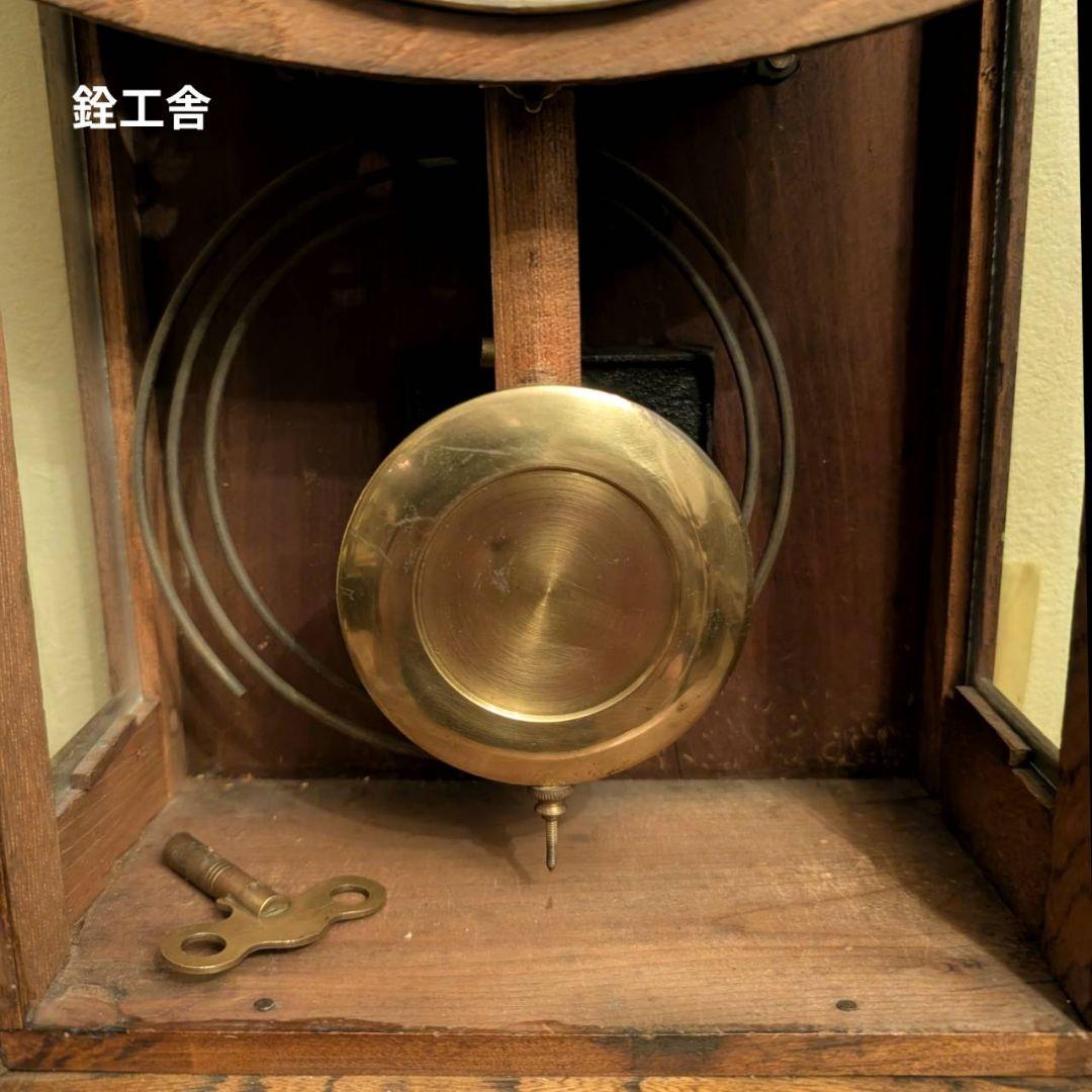 アンティーク掛時計　古時計　振り子機械時計　ゼンマイ振り子時計