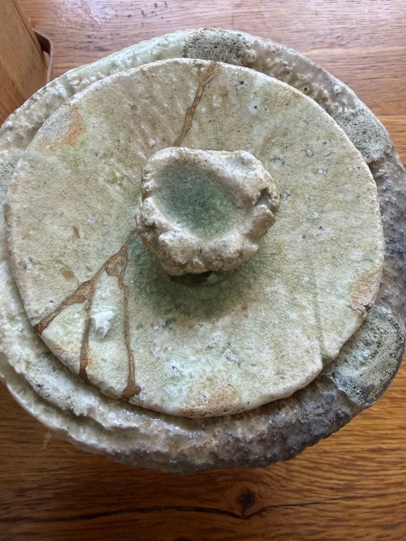 手作り陶器 木箱付き 杉本貞光 水差し