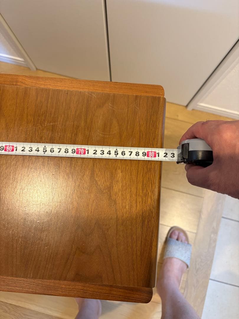 Ｔバタフライテーブル 折り畳み式 ウォールナット柄 島忠製キャスター付中古 美品