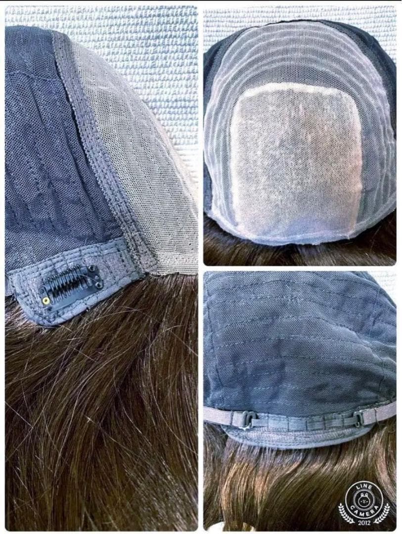 全人毛100% 　自然　広い　人工肌　つむじカバー　30cm　ブラウン　　ボブ❤