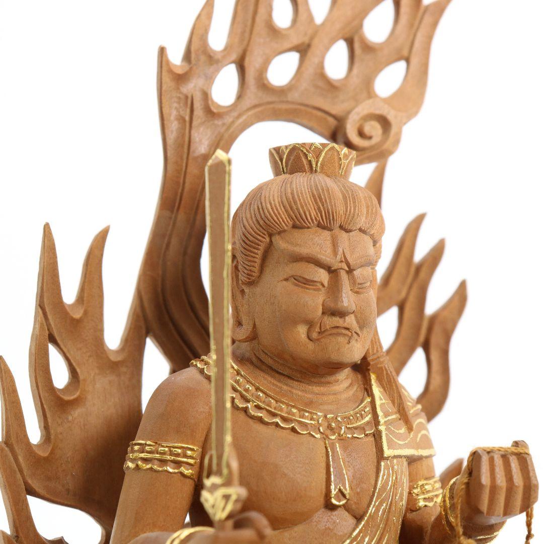 不動明王 有馬頼底(相國大龍)書付 臨済宗 白檀木彫仏像 仏教美術　DX151