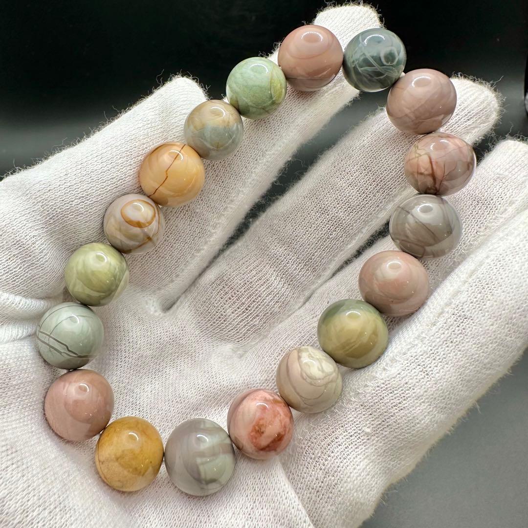 可愛いマカロンカラー！　パステルカラー　アラシャンメノウ　ブレスレット