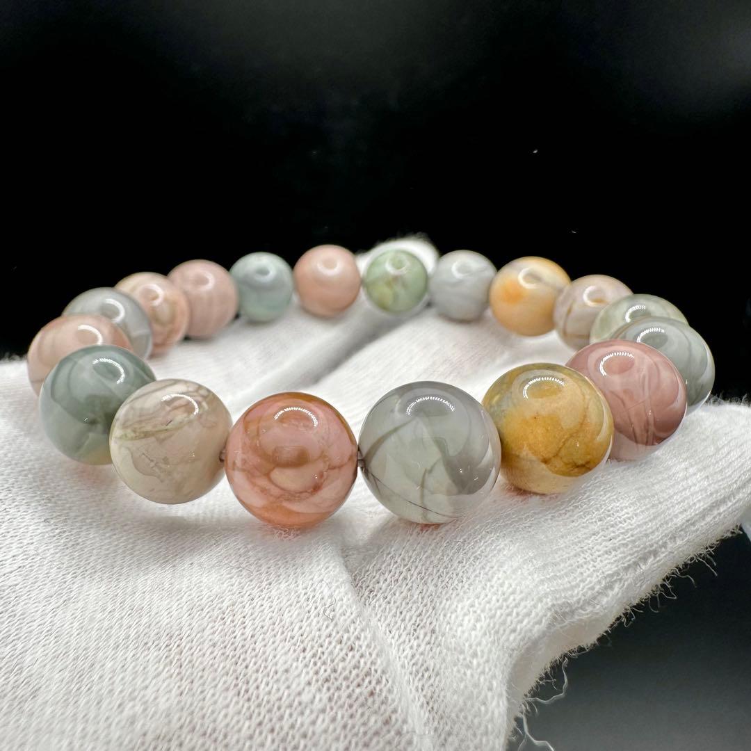 可愛いマカロンカラー！　パステルカラー　アラシャンメノウ　ブレスレット