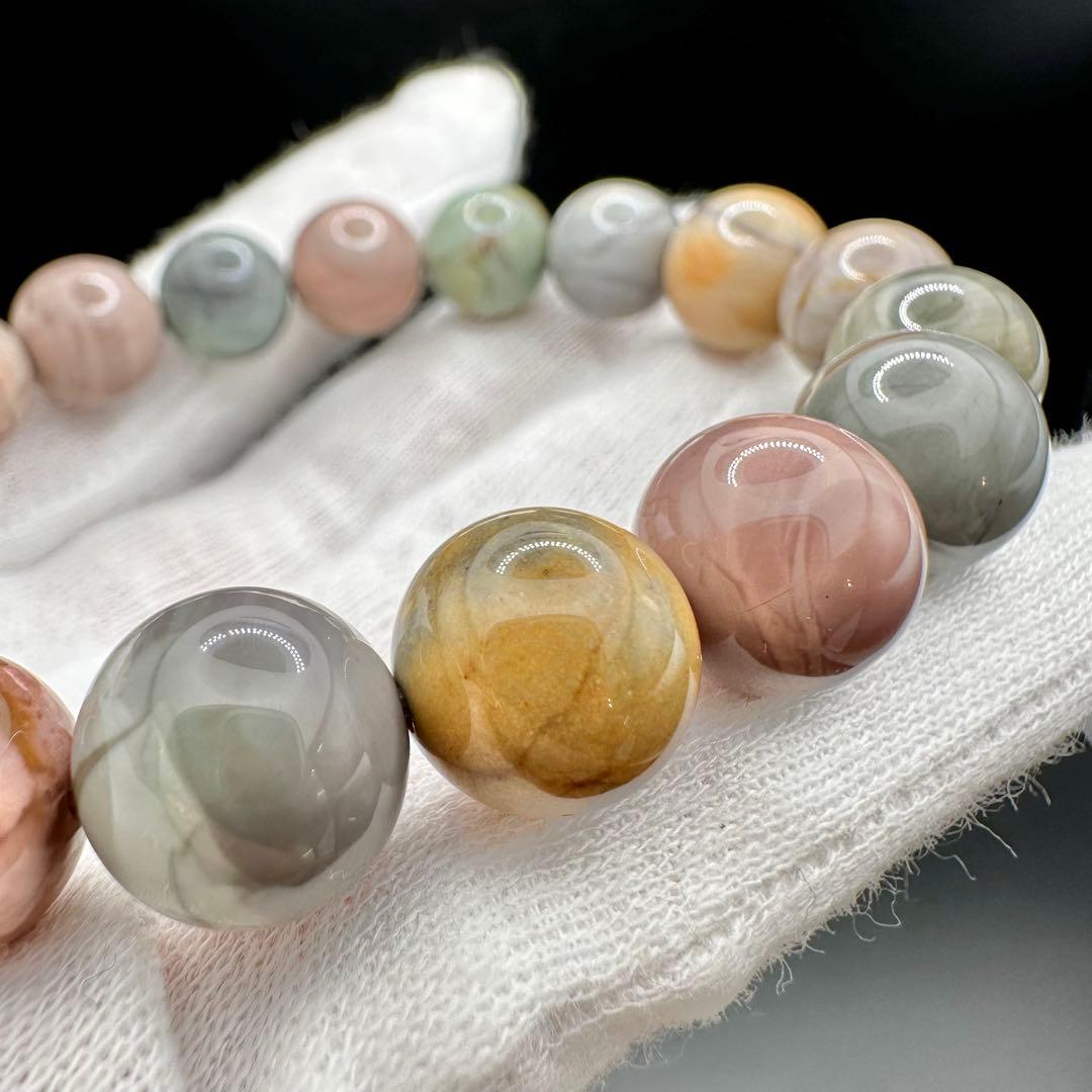 可愛いマカロンカラー！　パステルカラー　アラシャンメノウ　ブレスレット