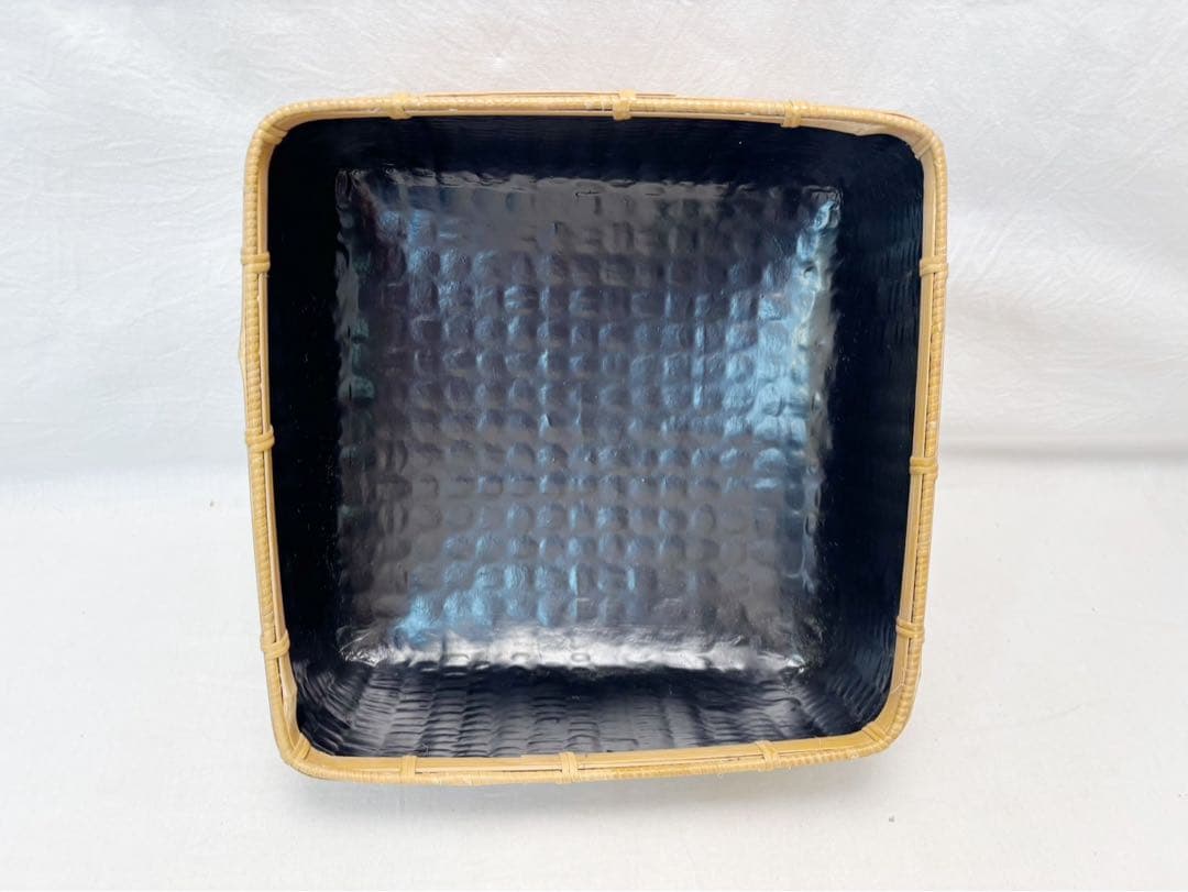 美品 茶道具 平安 竹美斎 炭取 松山篭 炭斗籠 竹工芸 竹細工 炭道具 共箱