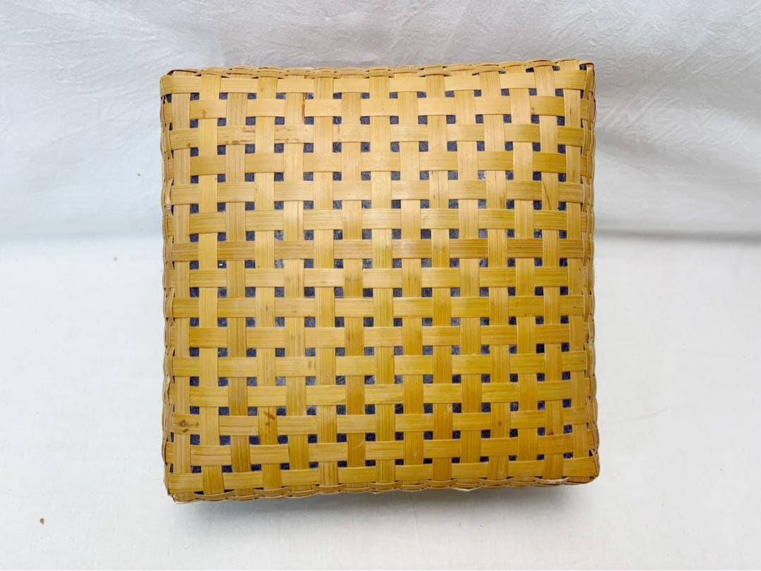 美品 茶道具 平安 竹美斎 炭取 松山篭 炭斗籠 竹工芸 竹細工 炭道具 共箱