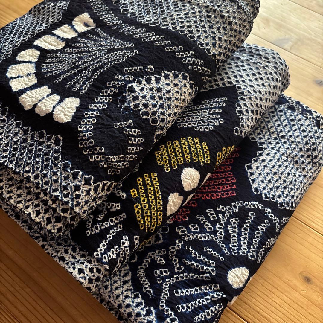 浴衣 3点 有松絞り浴衣 リメイク 昭和レトロ まとめ売り 古布