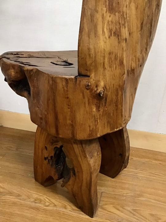 Jenny☆管85☆天然木椅子☆和製ヴィンテージ☆民芸家具☆総欅材☆花台