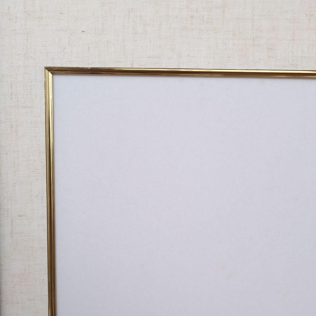 木製額縁 F20号 面金付マット付き ダークブラウン 金色縁取り