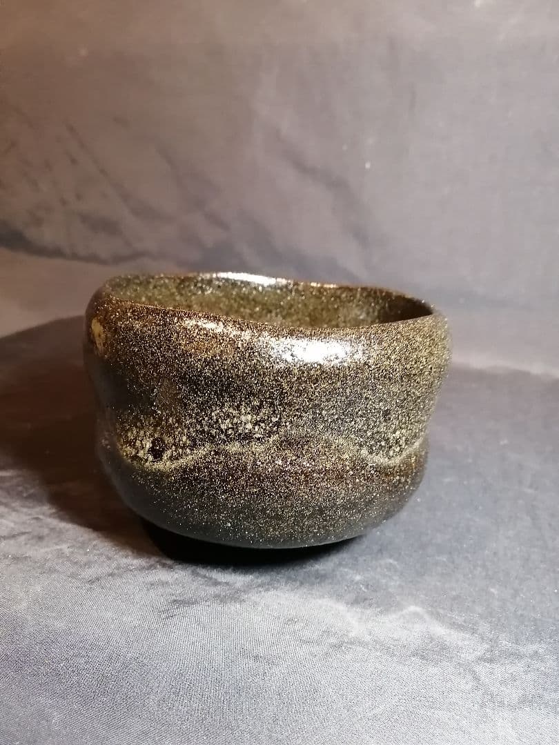 【茶道具】黒楽茶碗　桂窯　伊藤桂楽作　美品　茶碗A297