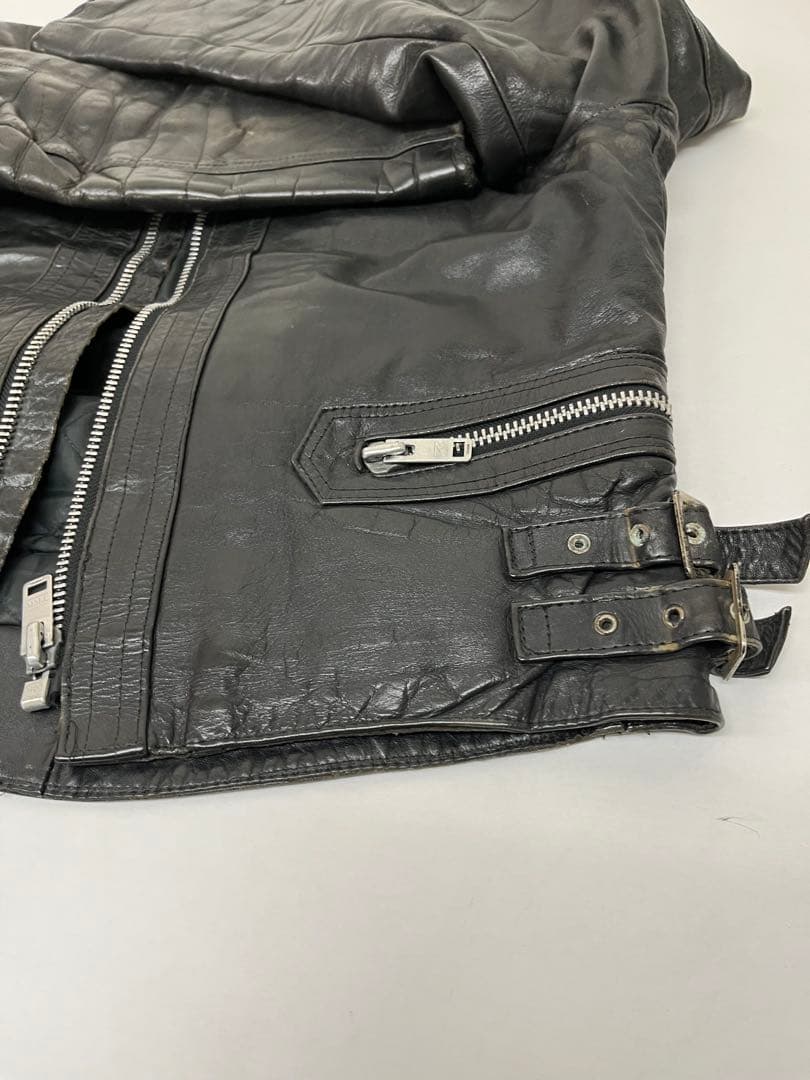 ルイスレザー　レザーライダースジャケット レザー 革ジャン ブラック 古着