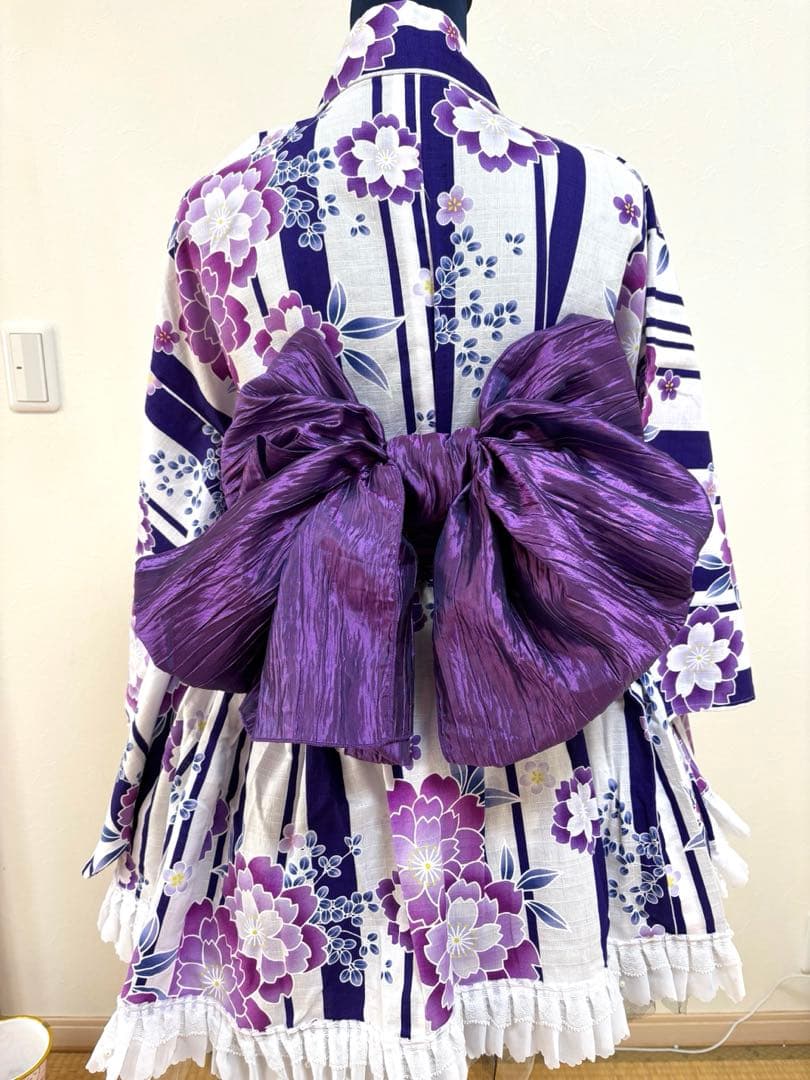 【創作】浴衣ドレス　オリジナル　地雷系量産型兵児帯セット