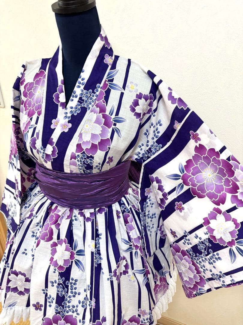 【創作】浴衣ドレス　オリジナル　地雷系量産型兵児帯セット