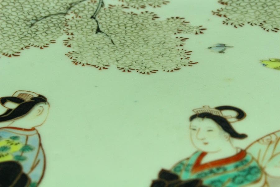 古伊万里 桜下 美人図 皿(K-YC514)