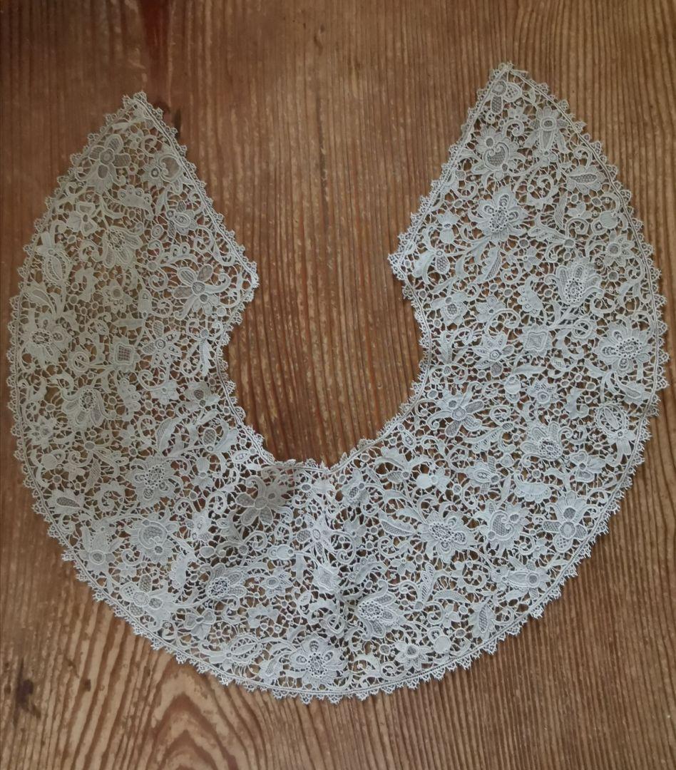 アンティーク イタリア 最上の精緻 ブラーノレース ポワンドヴェニス 付け襟