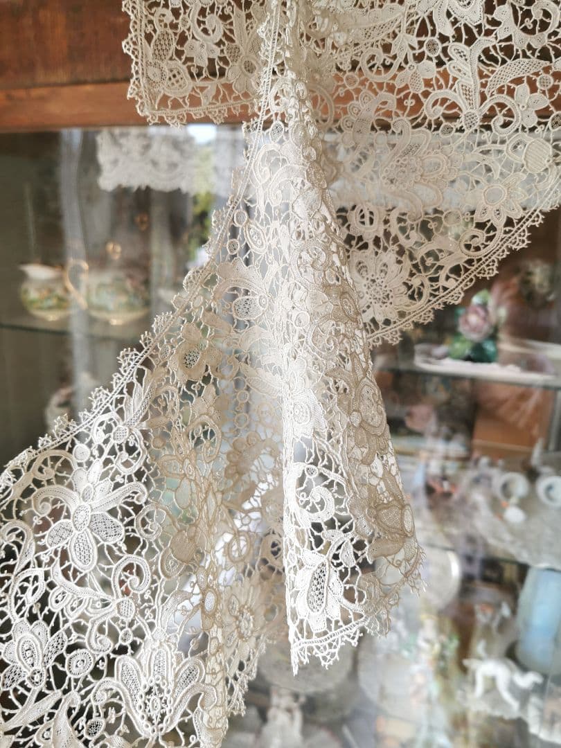 アンティーク イタリア 最上の精緻 ブラーノレース ポワンドヴェニス 付け襟