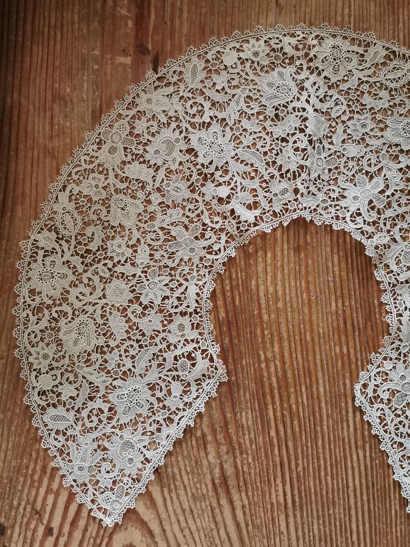 アンティーク イタリア 最上の精緻 ブラーノレース ポワンドヴェニス 付け襟