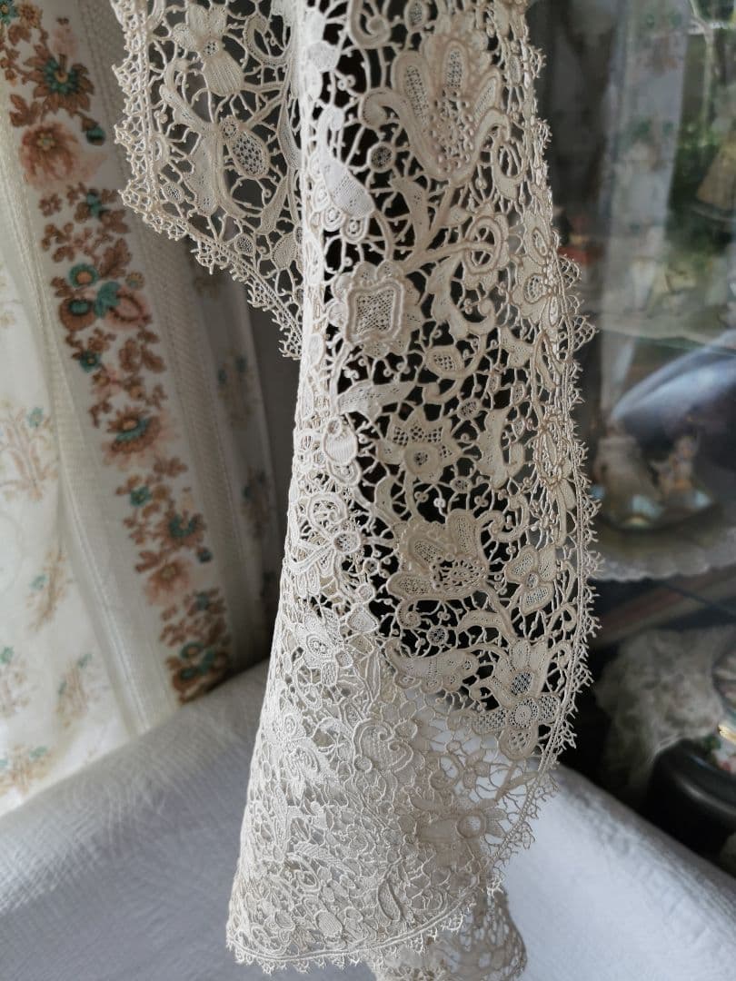 アンティーク イタリア 最上の精緻 ブラーノレース ポワンドヴェニス 付け襟