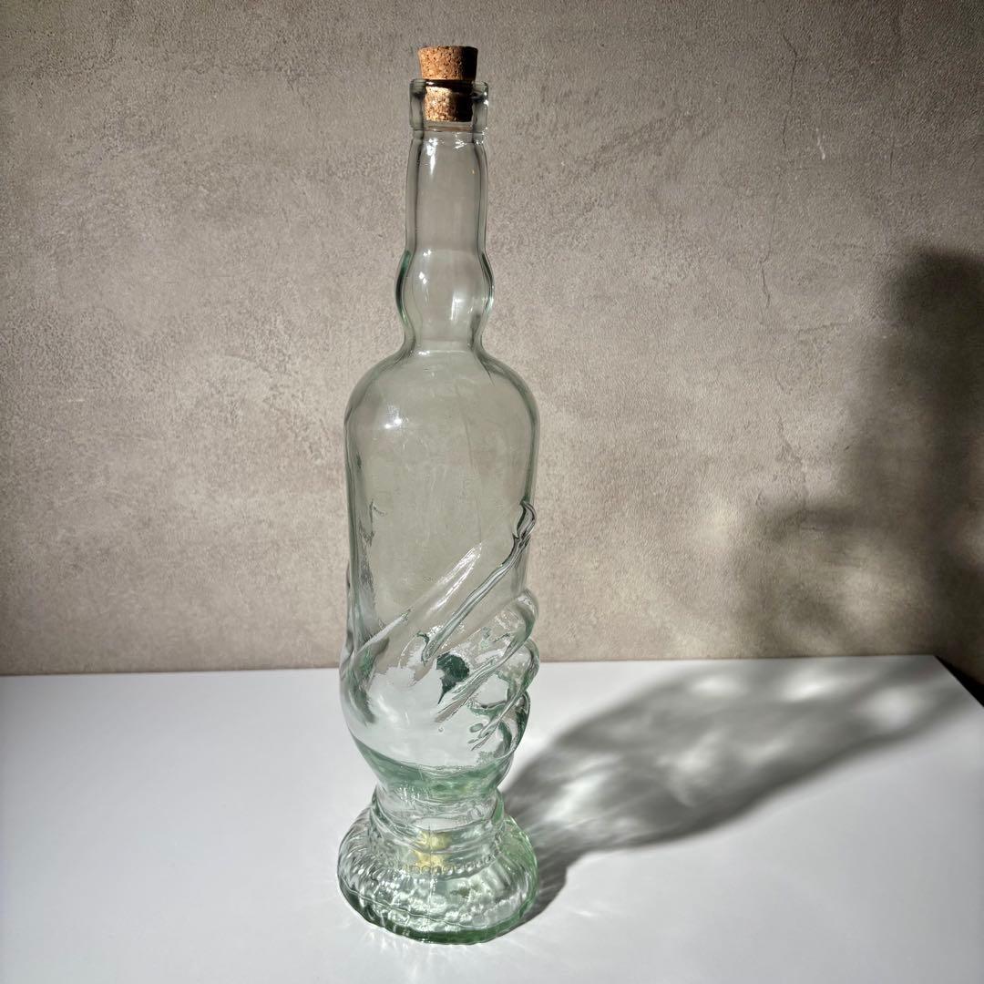 手に包まれたガラス瓶 ミッドセンチュリー ポストモダン ヴィンテージ