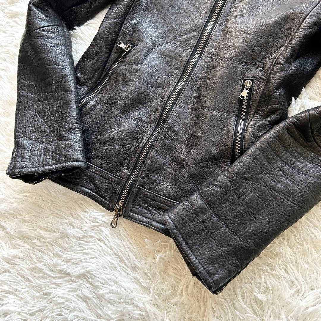 junhashimoto シングル ライダースジャケット カウレザー 黒 2