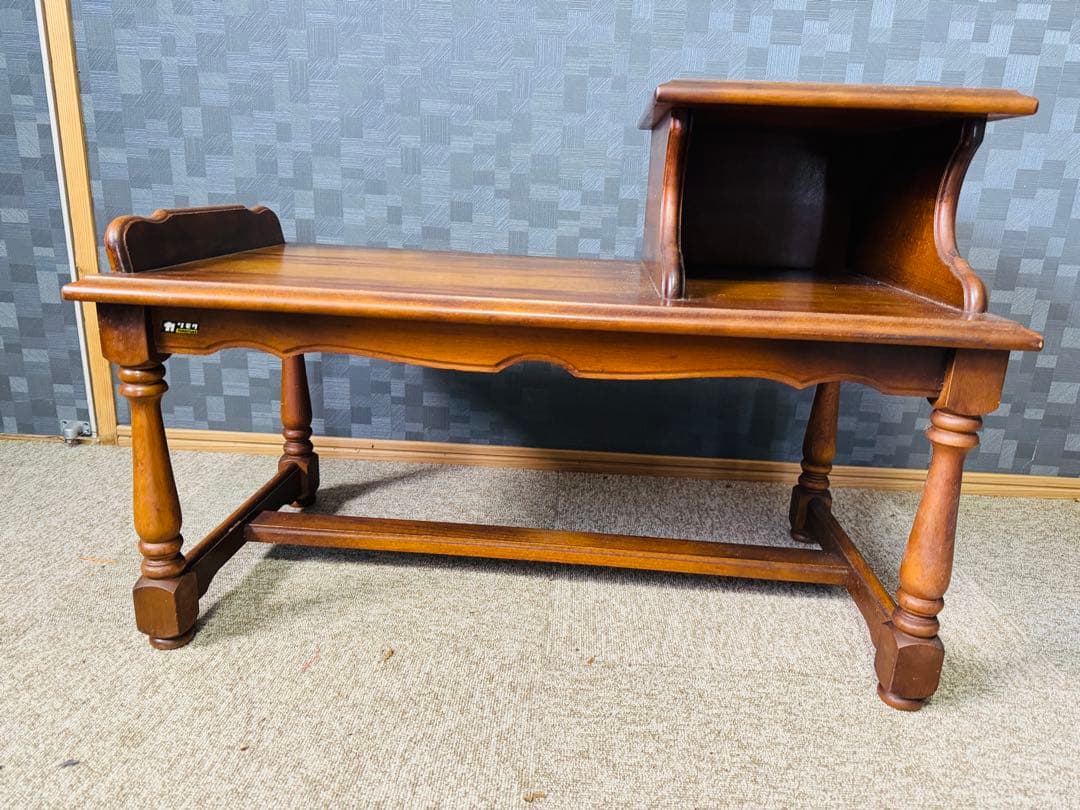 カリモク Karimoku レトロ 家具 テレフォンベンチ チェア 電話台 収納