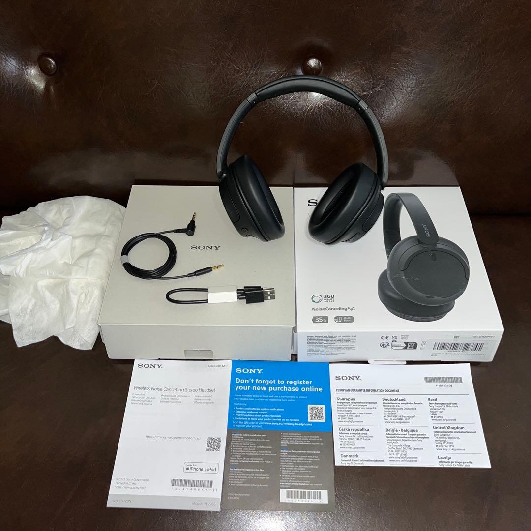 SONY WH-CH720N ワイヤレスヘッドホン　ブラック【美品】