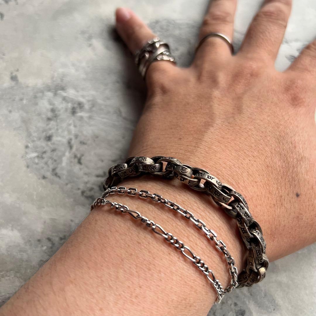 VINTAGE ヴィンテージ ツイン 梵字 リングチェーン ブレスレット