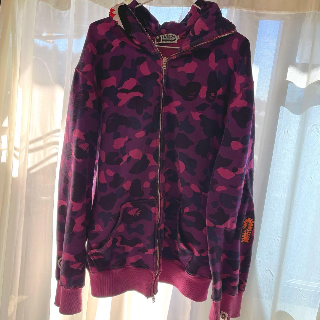 A Bathing Ape パープルカモフラージュパーカー XXL
