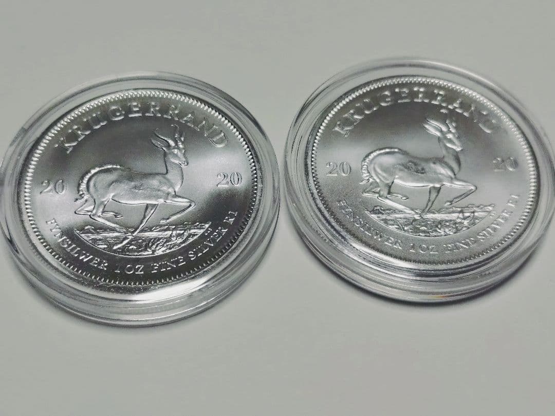 2020年製クルーガーランド銀貨2枚セットケース付き