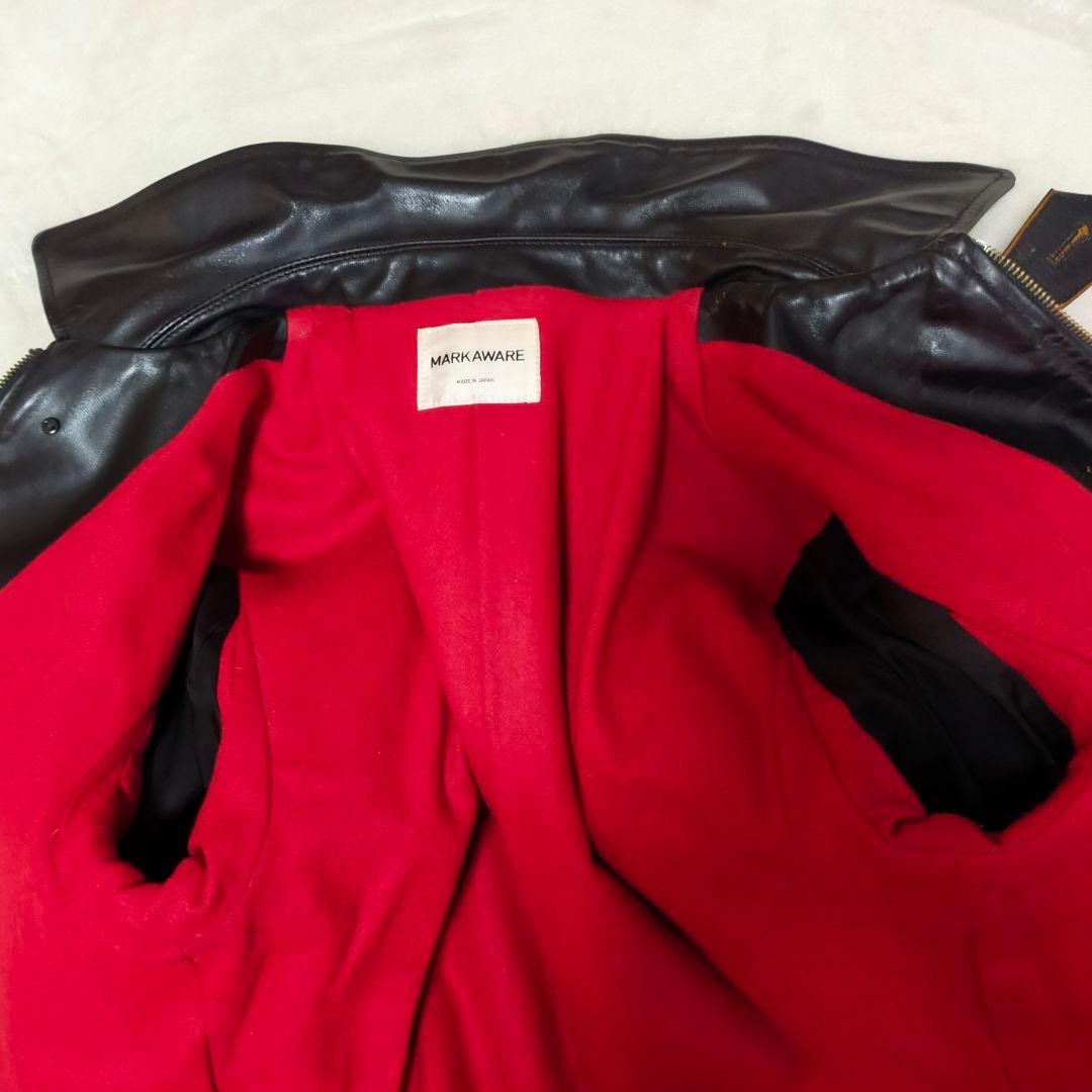 MARK AWARE　馬革　茶芯　シングルライダースジャケット　2サイズ