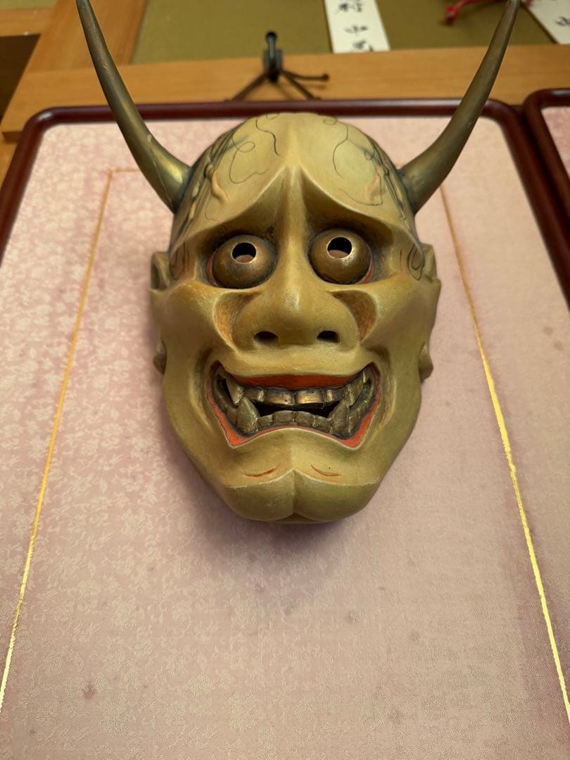 能面　般若 木彫り