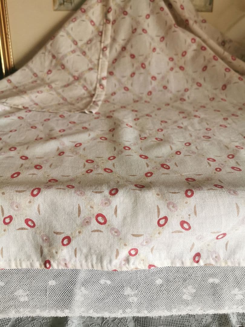 アンティークトレリスローズ花柄フレンチファブリック 花舞レース装飾カーテンパネル