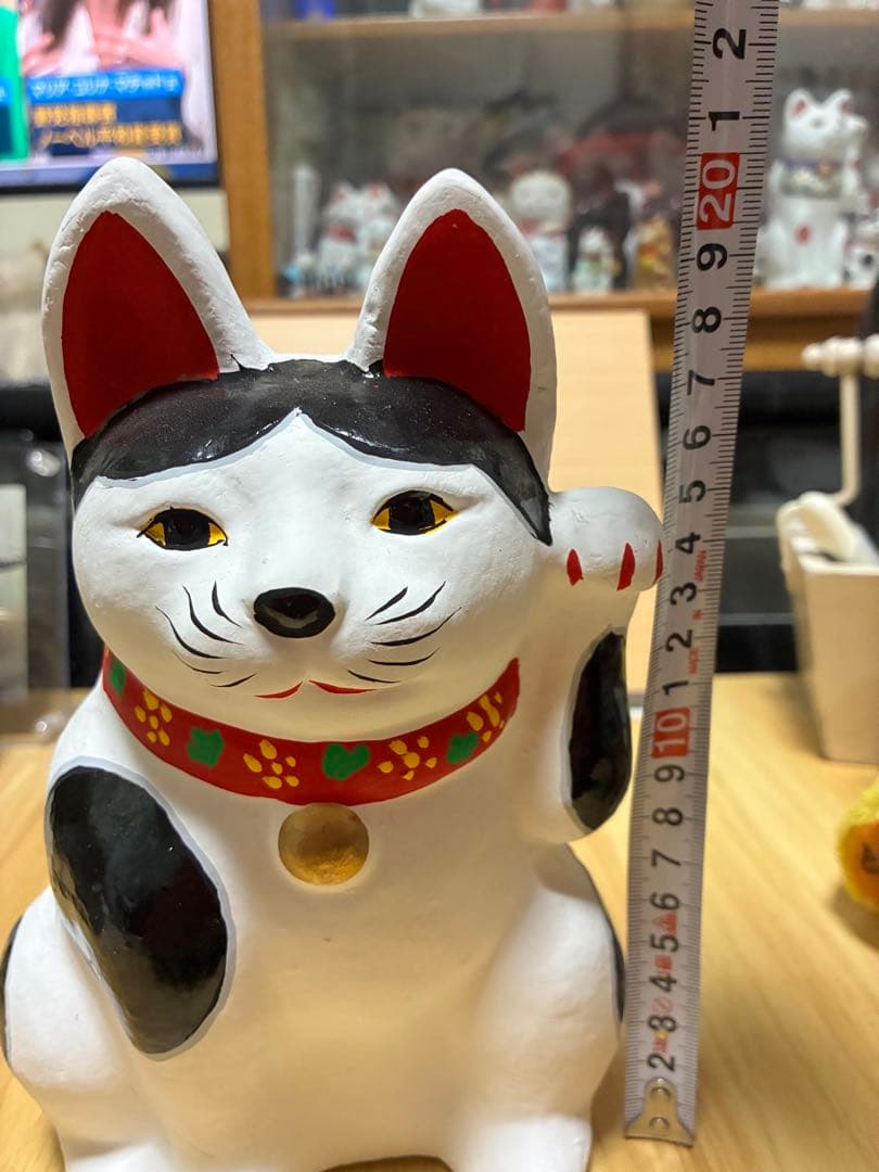 旭土人形　招き猫　郷土玩具