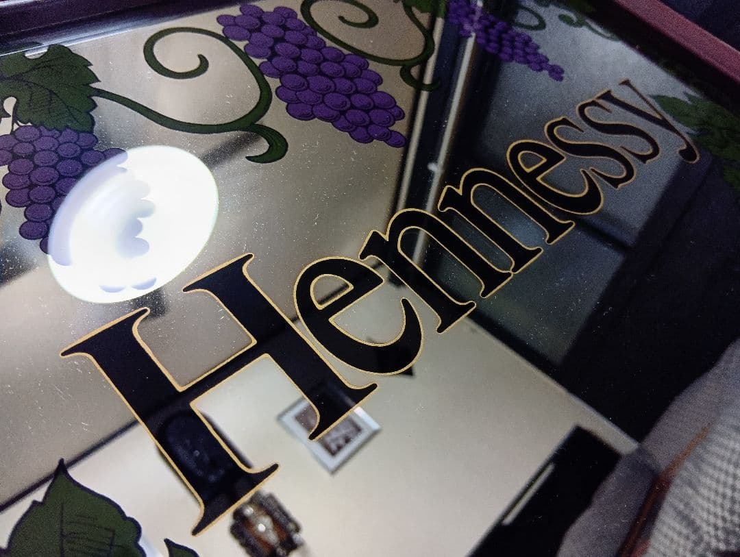 希少型　1980's　非売品　ノベルティ　ヘネシー　パブミラー