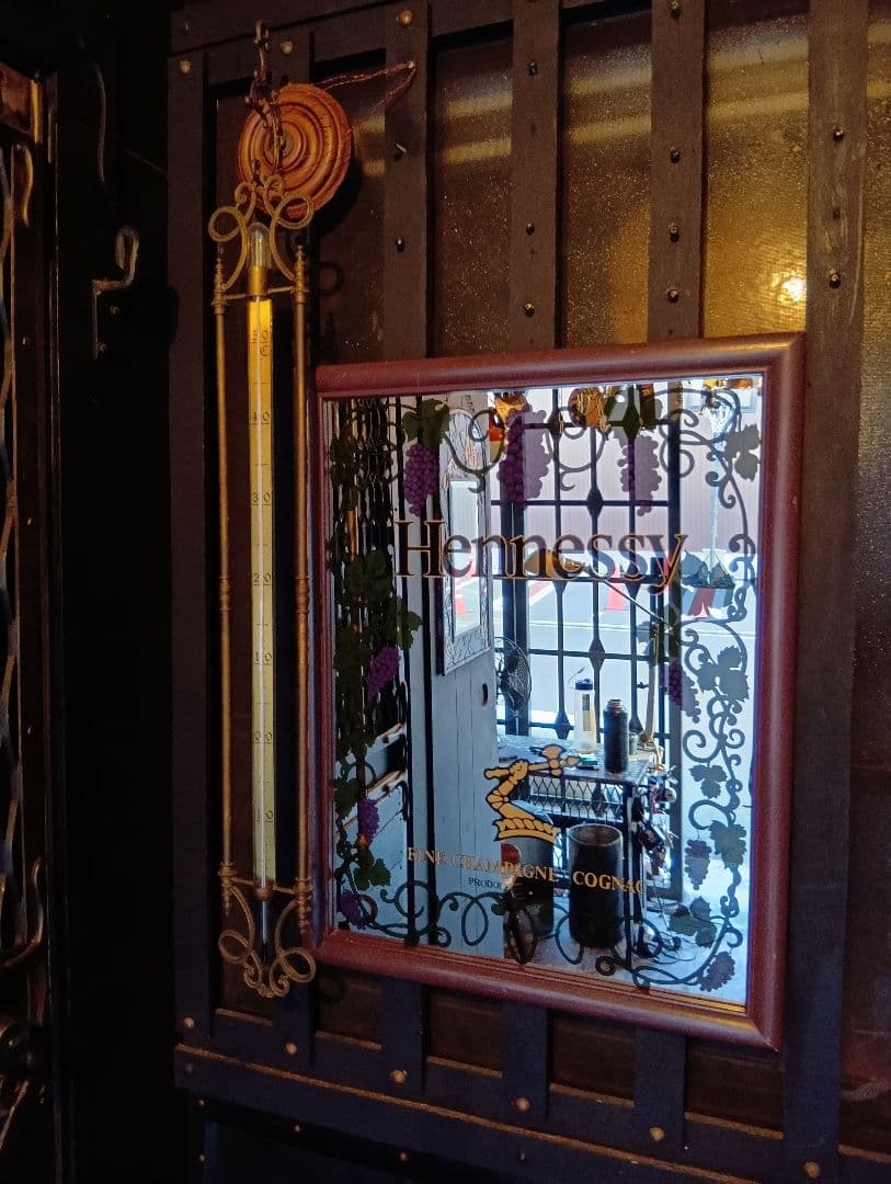 希少型　1980's　非売品　ノベルティ　ヘネシー　パブミラー