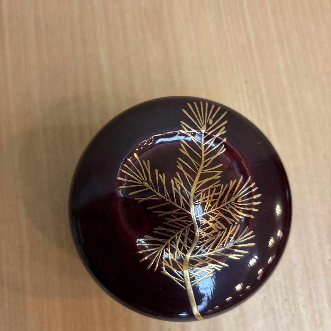 竹平棗　而妙斉好写　若松蒔絵　葵春作