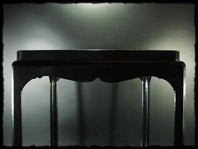 宗旦好 黒一閑 高麗卓 棚物 千家 茶道具 元紙箱 f273