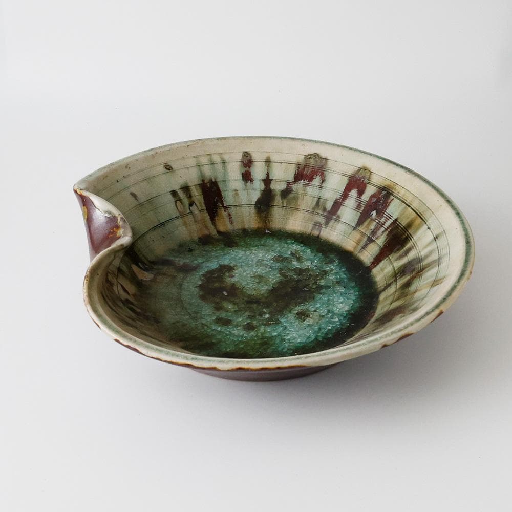 T　変形鉢　大鉢　水盆　自然釉　茶道具　茶器　陶器　唐津